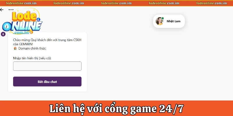 Liên hệ với cổng game 24/7